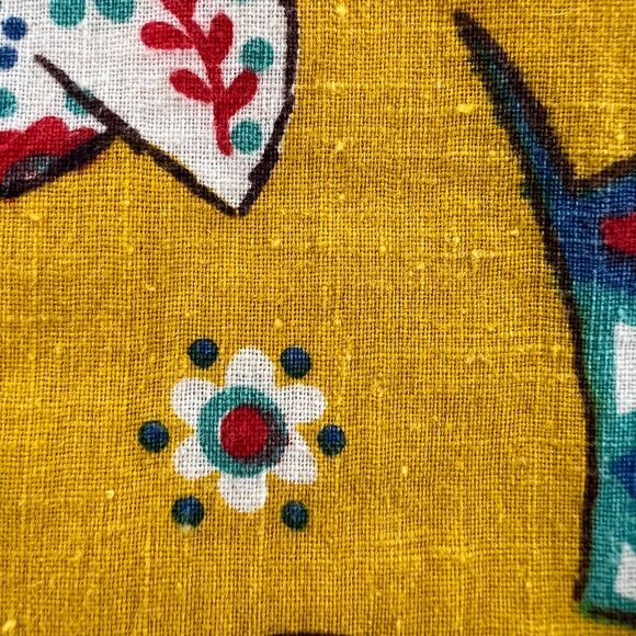 Retro Vintage HAND STITCHED Child Blanket Yellow Orange Multi Animals ADORABLE - Picture 11 of 13